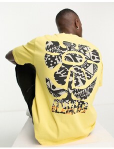 Element - T-shirt giallo calendula con grafica multicolore sul retro