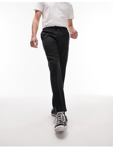 Topman - Pantaloni skinny eleganti blu navy con fascia in vita elasticizzata