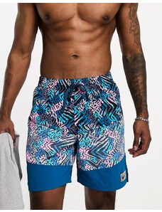 Nike Swimming - Icon - Pantaloncini da bagno stile volley da 7" blu con stampa