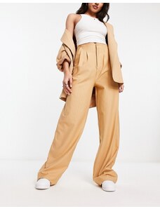 ASOS DESIGN - Pantaloni premium sartoriali elasticizzati color cammello gessati-Multicolore
