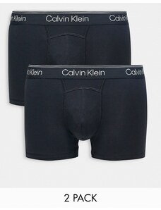 Calvin Klein - Athletic - Confezione da due paia di boxer aderenti in cotone neri-Black