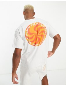 Fila - Haze - T-shirt oversize grigia con stampa sulla schiena-Grigio