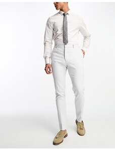 ASOS DESIGN Wedding - Pantaloni da abito skinny microtesturizzati grigio chiaro
