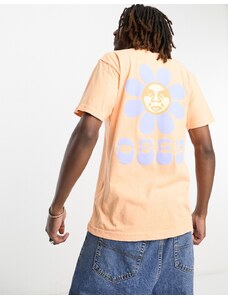Obey - T-shirt arancione con stampa di petali sul retro