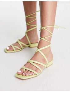 Bebo - Vinny - Sandali bassi verde lime allacciati alla caviglia