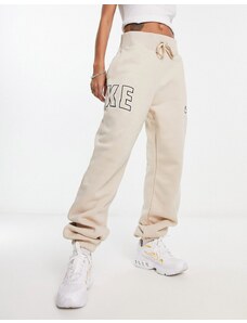 Nike - Joggers oversize beige stile college-Brown