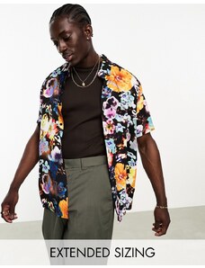 ASOS DESIGN - Camicia comoda con stampa a fiori vivace-Multicolore