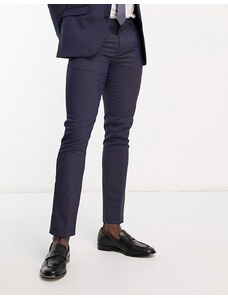 New Look - Pantaloni da abito skinny blu navy testurizzati