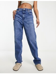 Wrangler - Mom jeans dritti blu medio