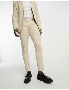 New Look - Pantaloni da abito skinny color avena-Bianco