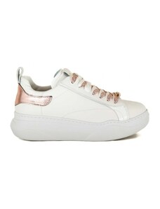 GIO+ SNEAKERS DONNA IN PELLE, BIANCO