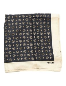 Pollini foulard quadrato donna con stampa heritage nero avorio
