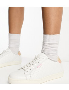 Esclusiva Barbour x ASOS - Bridget - Sneakers in pelle trapuntata bianche-Bianco