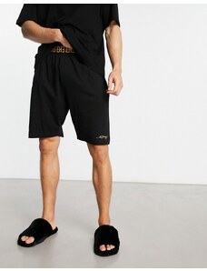 Ed Hardy - Pantaloncini del pigiama neri e oro con elastico in vita jacquard