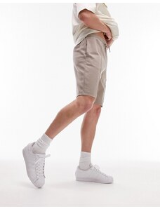 Topman - Pantaloncini affusolati marrone chiaro gessato-Brown