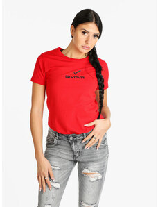 Givova T-shirt Donna Girocollo a Manica Corta Rosso Taglia Xl