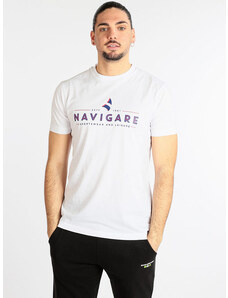 Navigare T-shirt Maniche Corte Uomo In Cotone Manica Corta Bianco Taglia L