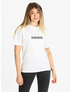 Napapijri S Box W Ss T-shirt Donna Manica Corta Con Scritta Bianco Taglia L