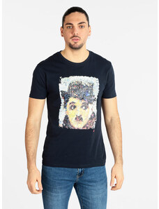 Johnny Looper T-shirt Manica Corta Uomo Con Stampa Blu Taglia Xl
