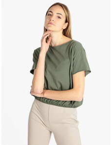 Daystar T-shirt Donna Cropped Con Elastico Manica Corta Verde Taglia Unica