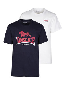 Lonsdale T- Shirt Da Uomo Manica Corta. Confezione 2 Pezzi T-shirt