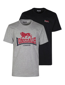 Lonsdale T- Shirt Da Uomo Manica Corta. Confezione 2 Pezzi T-shirt