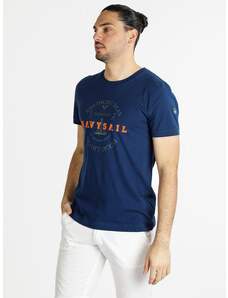 Navy Sail T-shirt Uomo Manica Corta Con Stampa Blu Taglia Xl