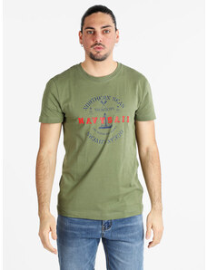 Navy Sail T-shirt Uomo Manica Corta Con Stampa Verde Taglia L