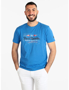 Renato Balestra T-shirt Uomo In Cotone Con Stampa Manica Corta Blu Taglia M