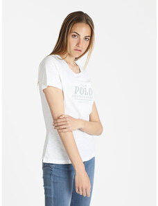 U.S. Grand Polo T-shirt Manica Corta Donna Con Scritta Bianco Taglia L
