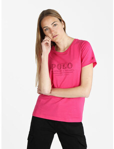 U.S. Grand Polo T-shirt Manica Corta Donna Con Scritta Fucsia Taglia L