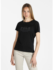 U.S. Grand Polo T-shirt Manica Corta Donna Con Scritta Nero Taglia S