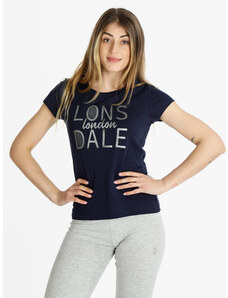 Lonsdale T-shirt Manica Corta Donna Con Scritta Blu Taglia L