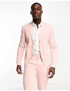 Jack & Jones Premium - Giacca slim da abito rosa pastello