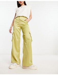 Urban Threads - Pantaloni cargo color sabbia a fondo ampio-Neutro