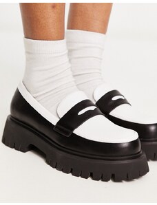 Koi Footwear KOI - Birch - Mocassini bianchi e neri con suola spessa-Black