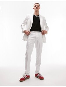 Topman - Pantaloni da abito slim a righe-Bianco