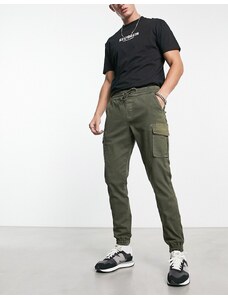 Bolongaro Trevor - Pantaloni cargo skinny verdi con fondo elasticizzato-Verde