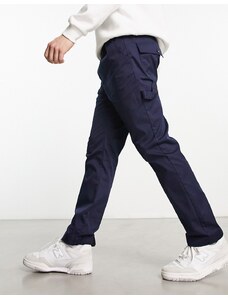 Le Breve - Pantaloni blu navy con polsino a strappo sul fondo