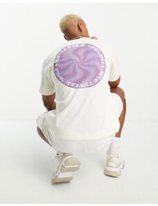 Fila - Haze - T-shirt oversize color écru con stampa sulla schiena-Bianco
