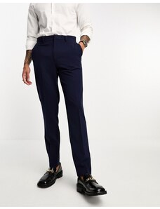 ASOS DESIGN - Pantaloni slim da abito blu navy
