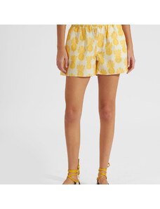 La DoubleJ Shorts & Pants gend - Pull-Up Shorts Pineapple Sunflower White L 100% Cotton
