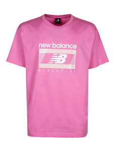 New Balance T-shirt Manica Corta Da Uomo Rosa Taglia Xl