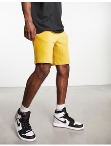 ASOS DESIGN - Pantaloncini oversize in velour giallo senape a coste