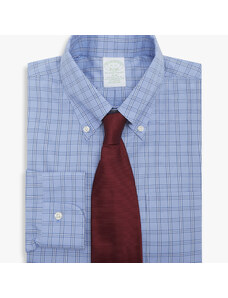Brooks Brothers Camicia Blu Slim-Fit Non-Iron in cotone stretch con collo Button-Down - male Camicie eleganti Blu 17H