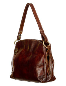CHIAROSCURO ORNELLA : borsa donna a spalla in cuoio, colore : MARRONE, Made in Italy