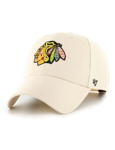 47brand cappello con visiera aggiunta di cotone NHL Chicago Blackhawks H-MVPSP04WBP-NTB