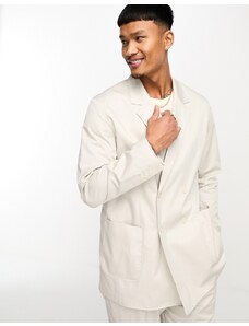 Jack & Jones Premium - Giacca da abito doppiopetto comoda color crema-Neutro