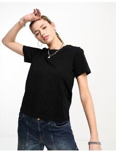 Weekday - Essence - T-shirt vestibilità classica nera-Nero