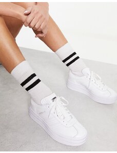 adidas Originals - Gazelle Bold - Sneakers bianche con plateau-Bianco